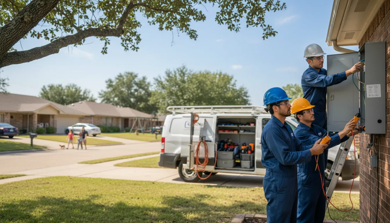 Certified electrician providing emergency electrical services in Myra, TX
